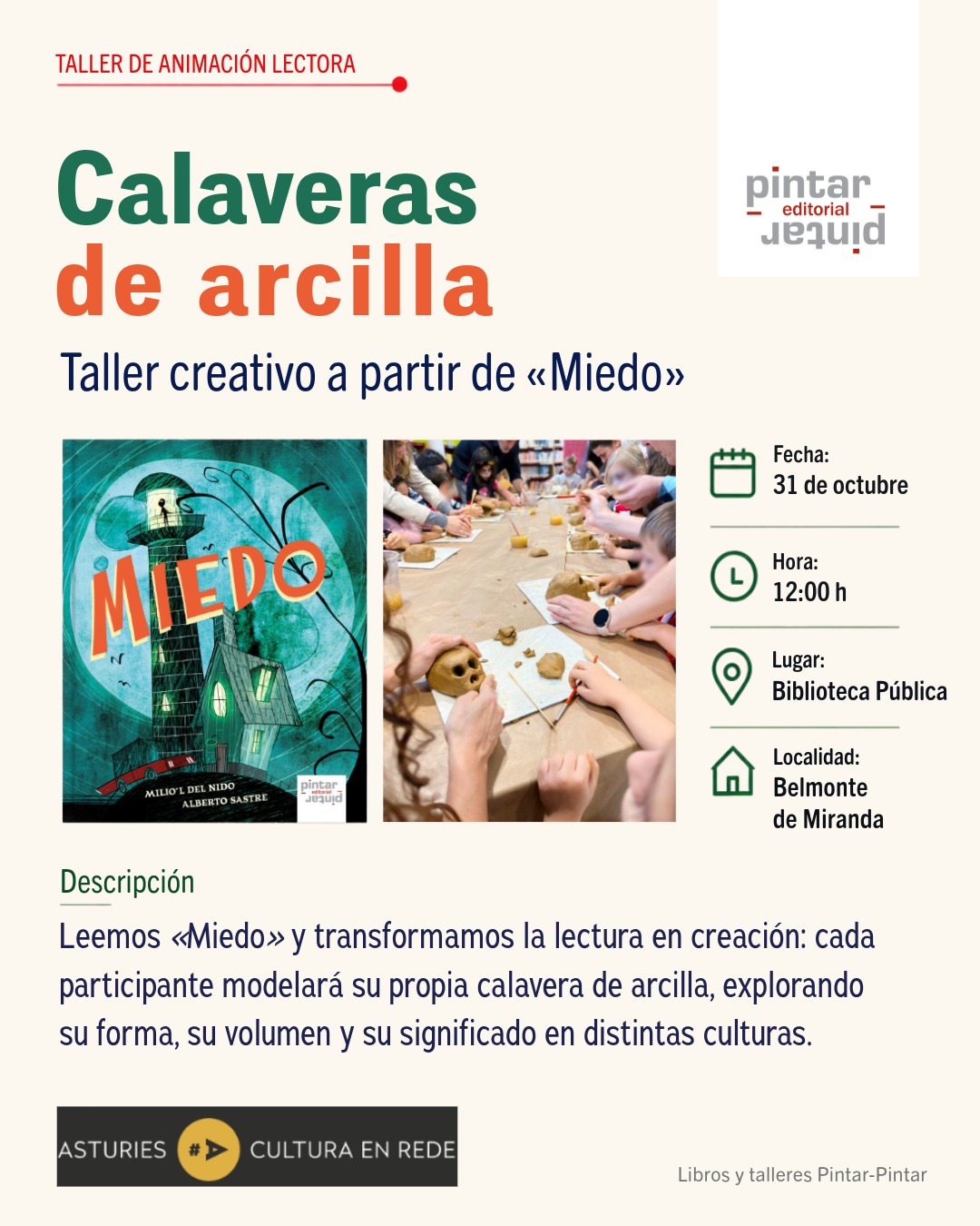 Cartel de calaveras de arcilla