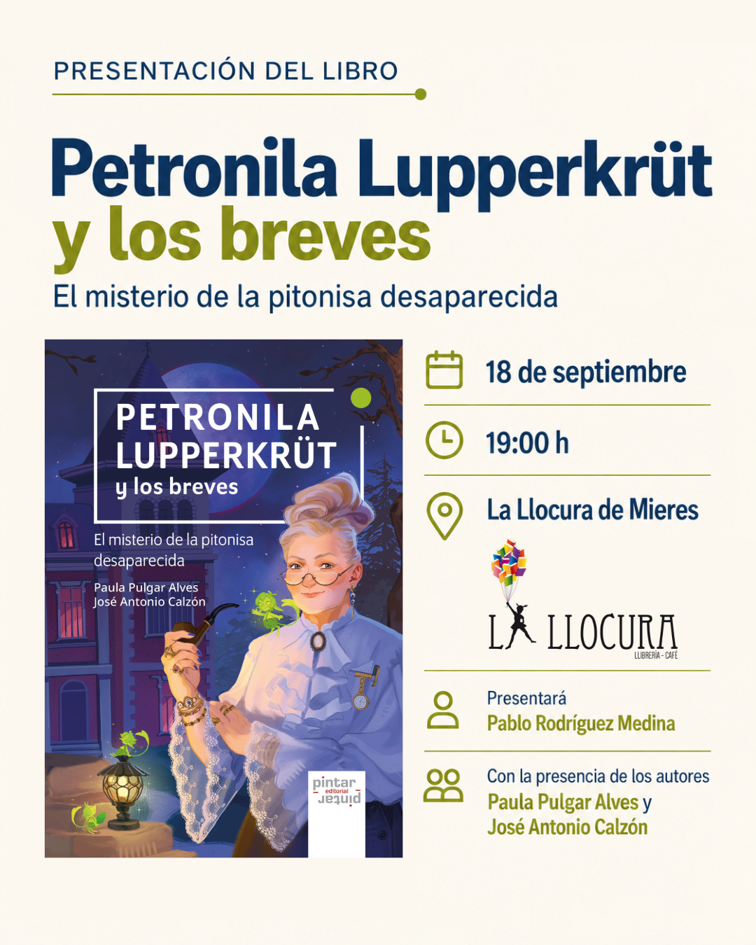 Cartel de Petronila Lupperkrüt y los breves.
