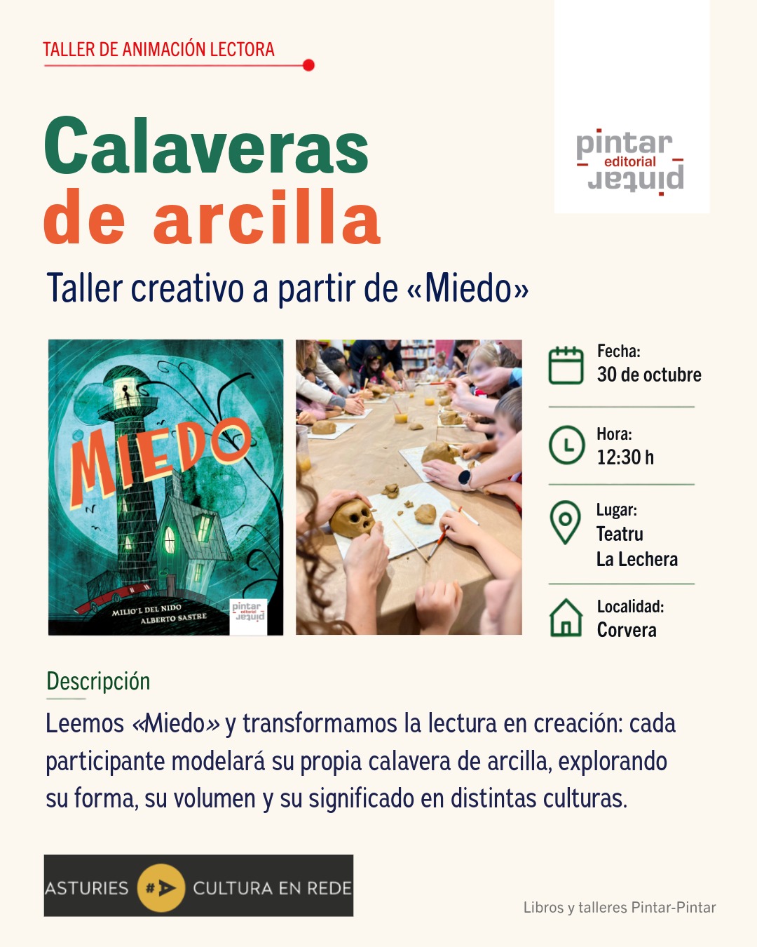 Cartel de calaveras de arcilla